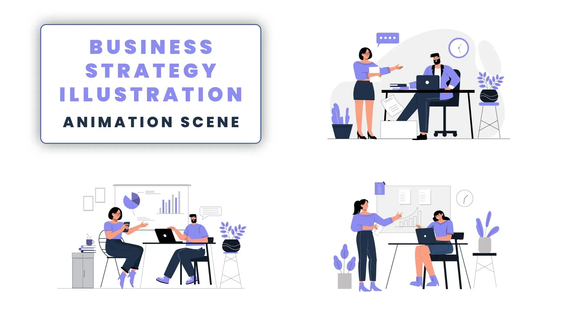 Flat Character Animation Scene Template Forbusiness Strategy